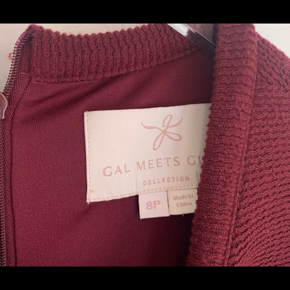 Gal Meets Glam Kristin Dress 8P burgundy - Picture 3 of 3